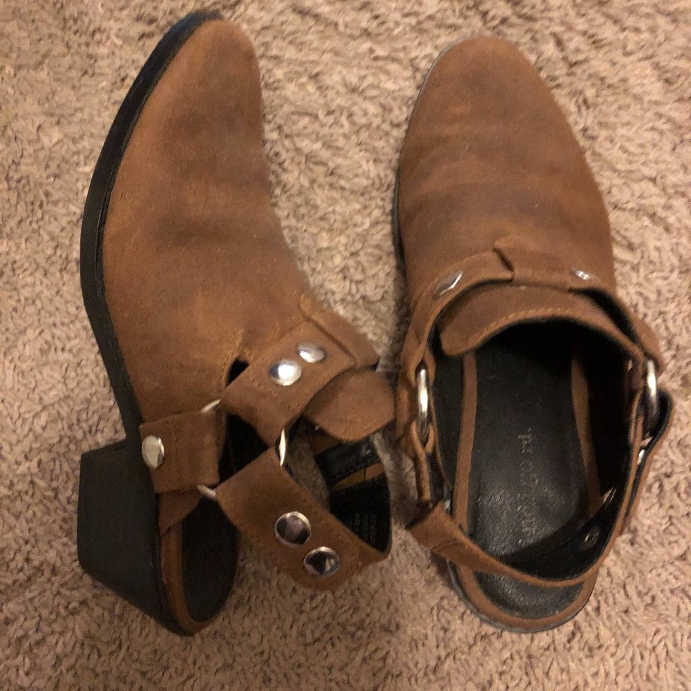 Indigo rd. Caramel Open Heel Boots